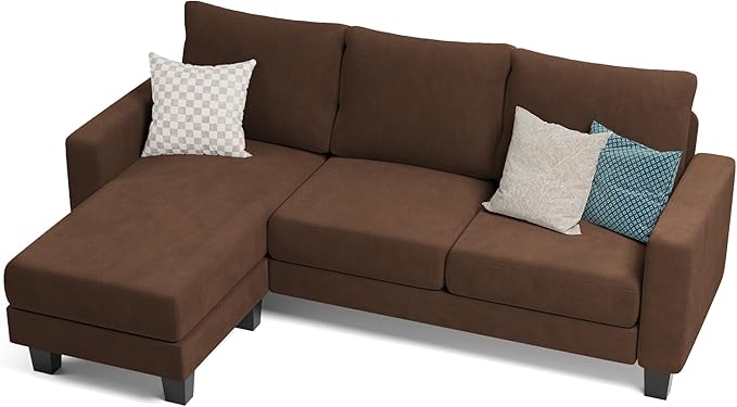 Sofa for Living Room, Couch with Convertible Chaise