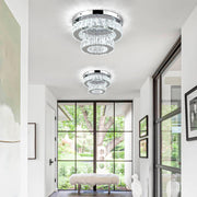 11.8 inch Dimmable Flush Mount Ceiling Light Crystals Chandelier