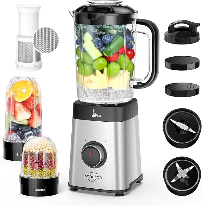Blenders and Food Processor Combo for Kitchen, 5 in 1 Blender for Shakes and Smoothies