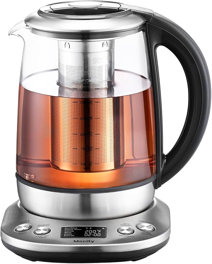 Electric Tea Kettle with Removable Infuser, 9 Preset Brewing Programs, Temperature Control