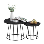Modern Circle Side Tables with Steel Frame, for Living Room