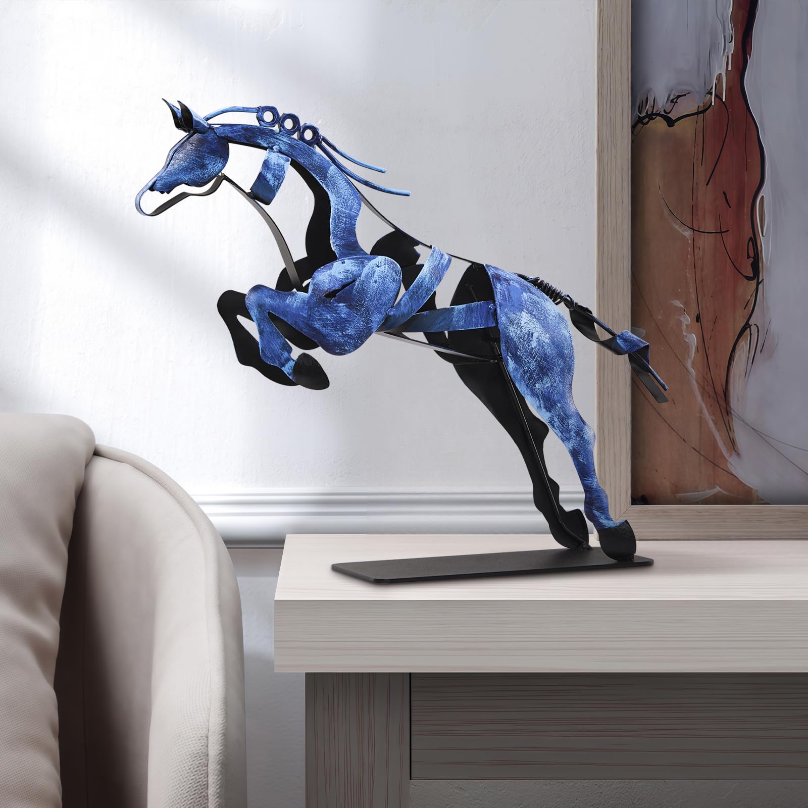 Horse Statue, Unique Metal Art Handmade Sculpture for Home Decor, Rustic Decor