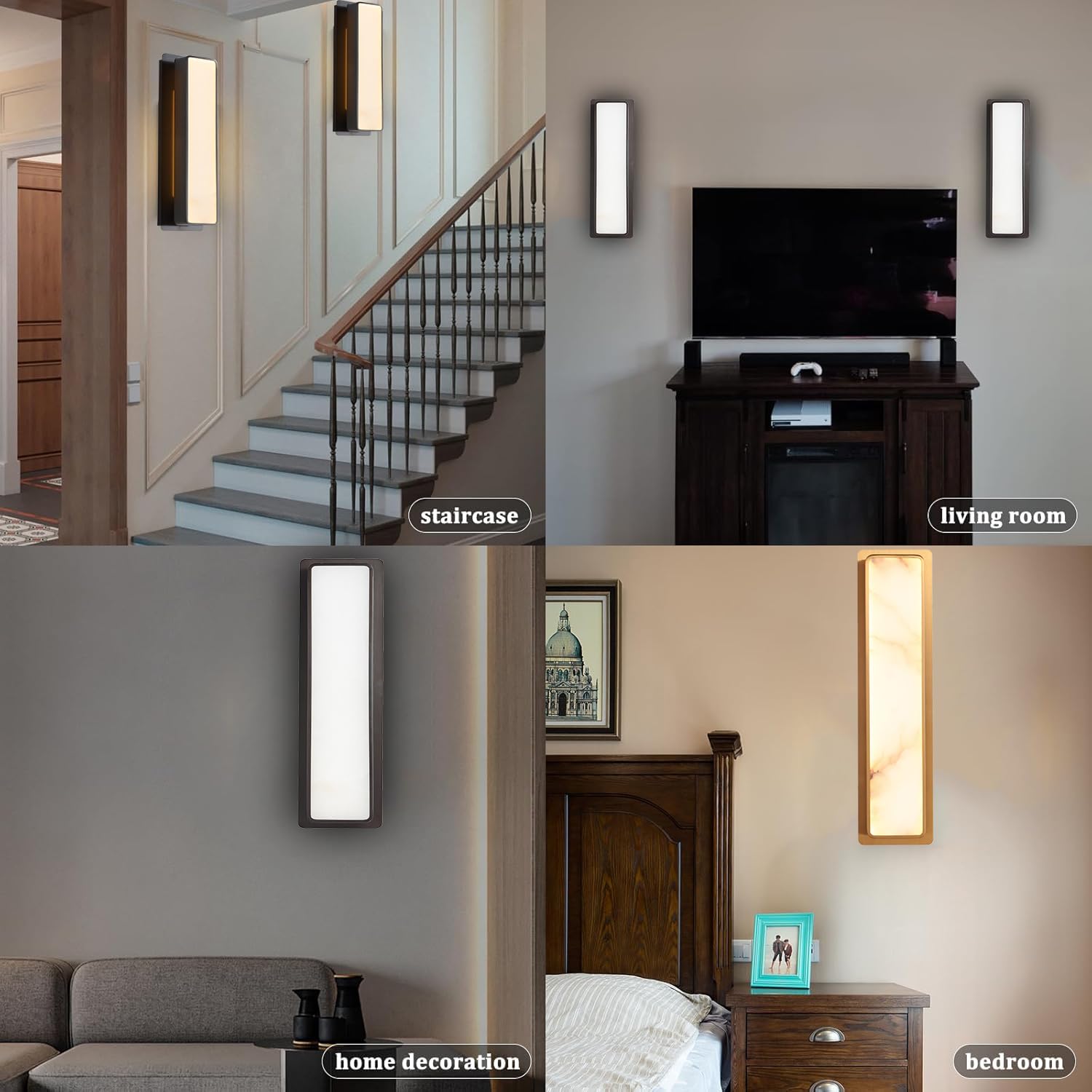 LED Natural Alabaster Gypsum Wall lamp 15W Warm Yellow 2700K Wall Mounted