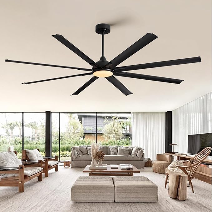Inch Large Ceiling Fan with 6 Aluminum Blades, 6-Speed, 3-CCT, Turbo DC Motor,