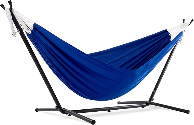 Hammock with Space Saving Steel Stand, Sand