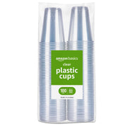 Small Disposable Clear Plastic Cups, 9oz, 100 Count