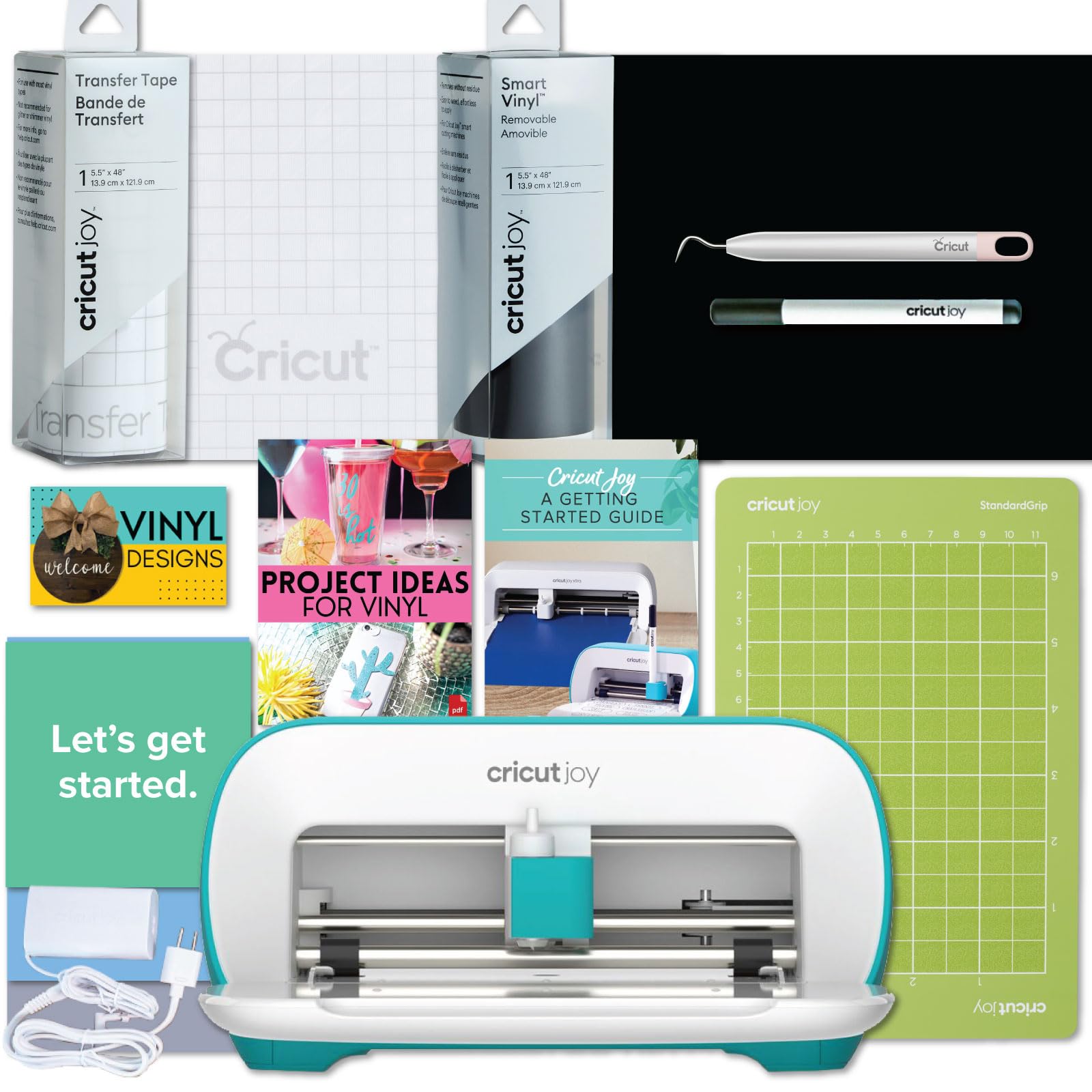 Joy Machine with Smart Vinyl, Transfer Tape and Weeding Tool Bundle