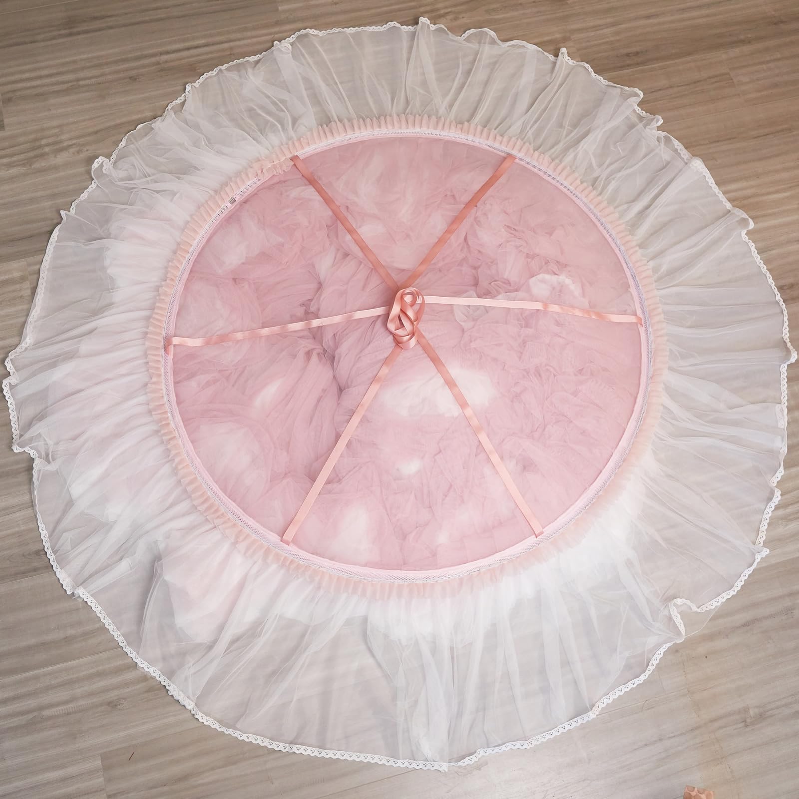 Princess Bed Canopy for Girls & Adults, Elegant Double-Layer Bed Curtain