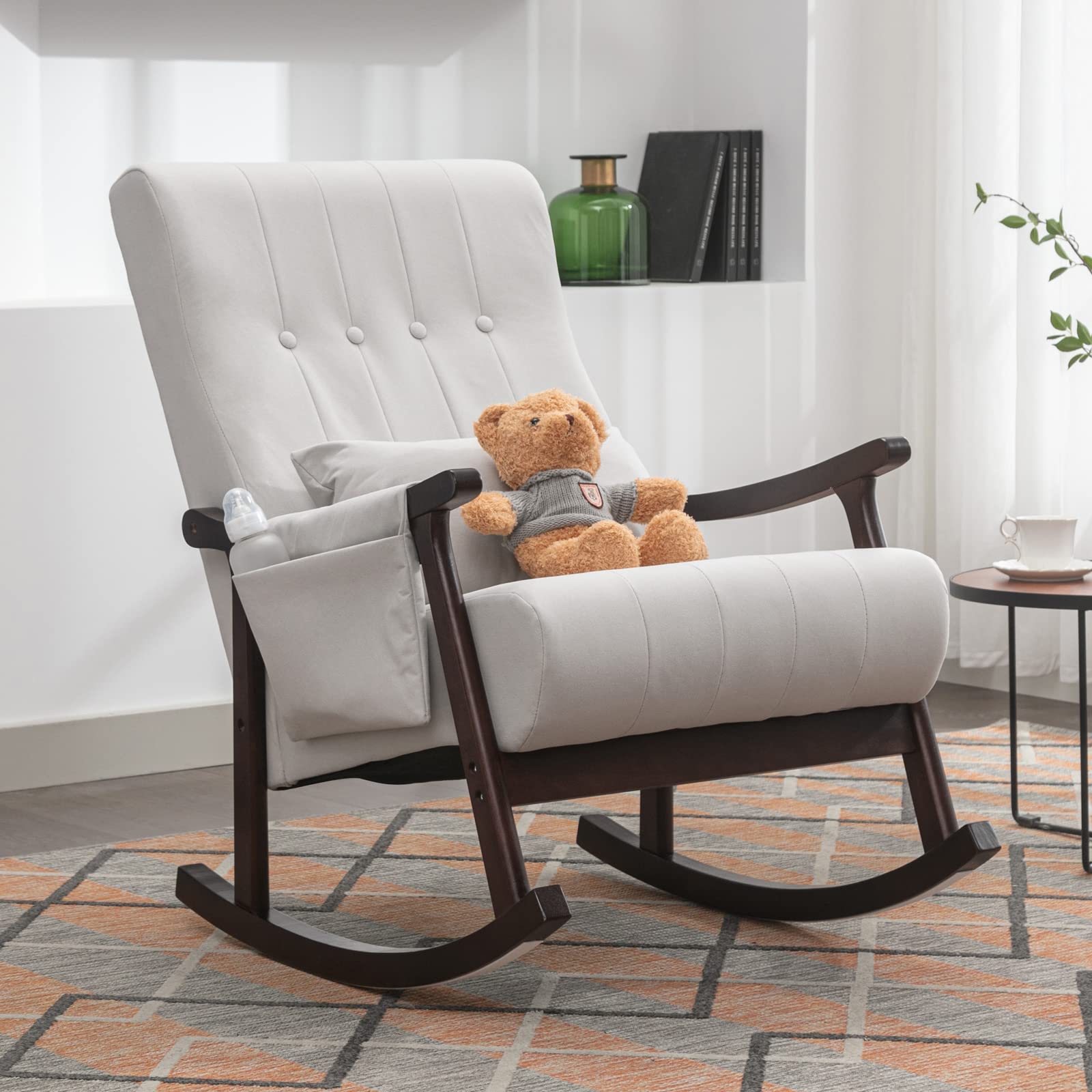 Rocking Chair Nursery, Rocker Glider Chair for Nursery High Back, Accent Living Room