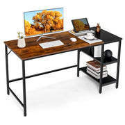 55” Computer Desk, Large Home Office Desk with 2-Tier Storage Shelvesud