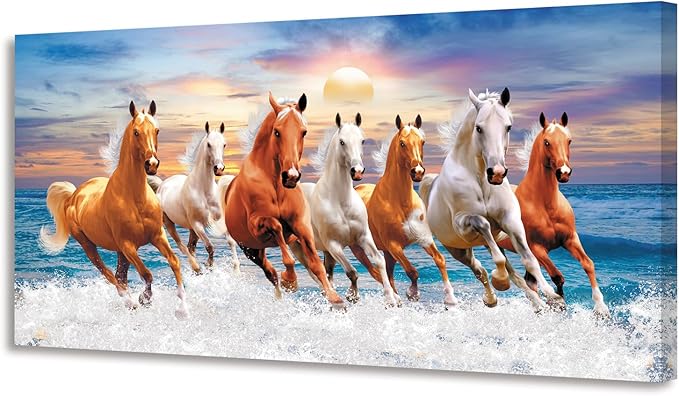 Wall Art Canvas Painting Sunset on a Tropical Beach with Palm Trees 1 Piece Blue