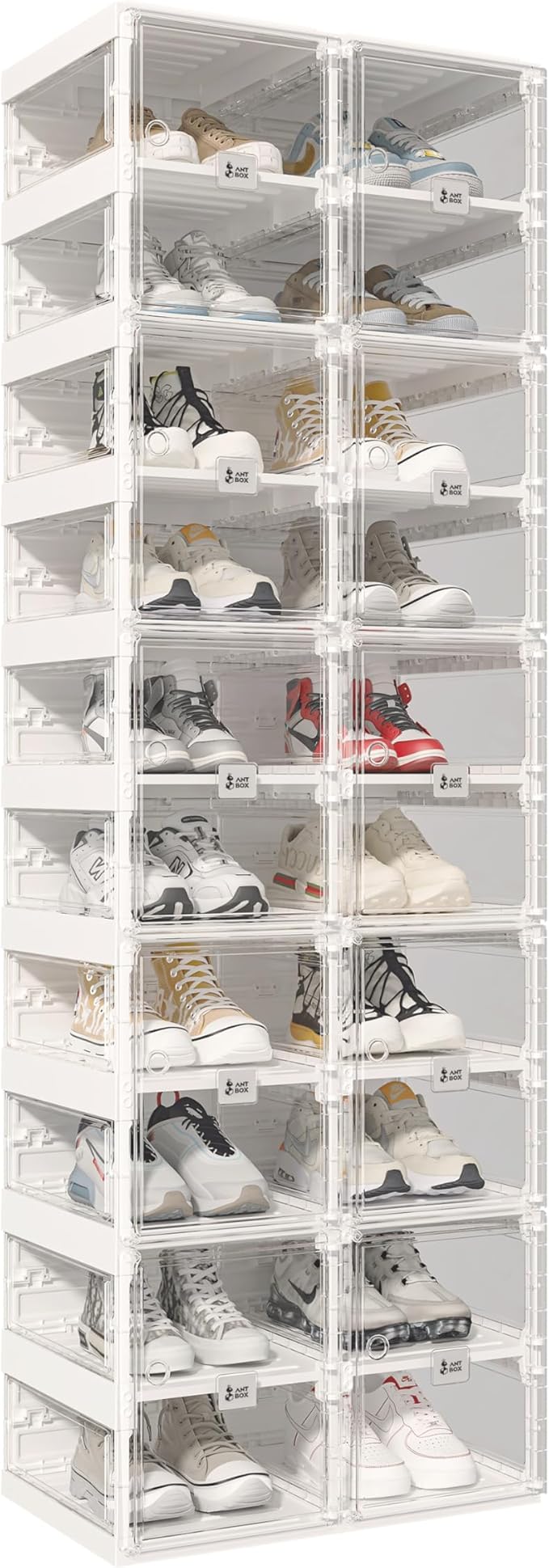 Foldable Shoe Rack,Shoe Organizers for Closet Plastic Shoe Storage Box for Entryway