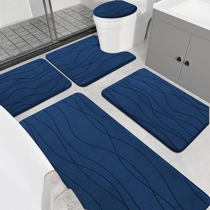 Memory Foam Bathroom Rug Sets 3 Piece