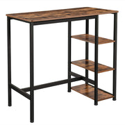 Bar Table with Sturdy Metal Frame, Easy Assembly, Industrial Design