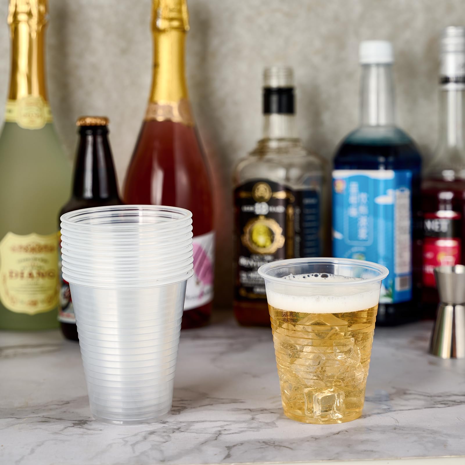 1000 Pack 12oz Plastic Cups,Disposable Clear Drinking Cups