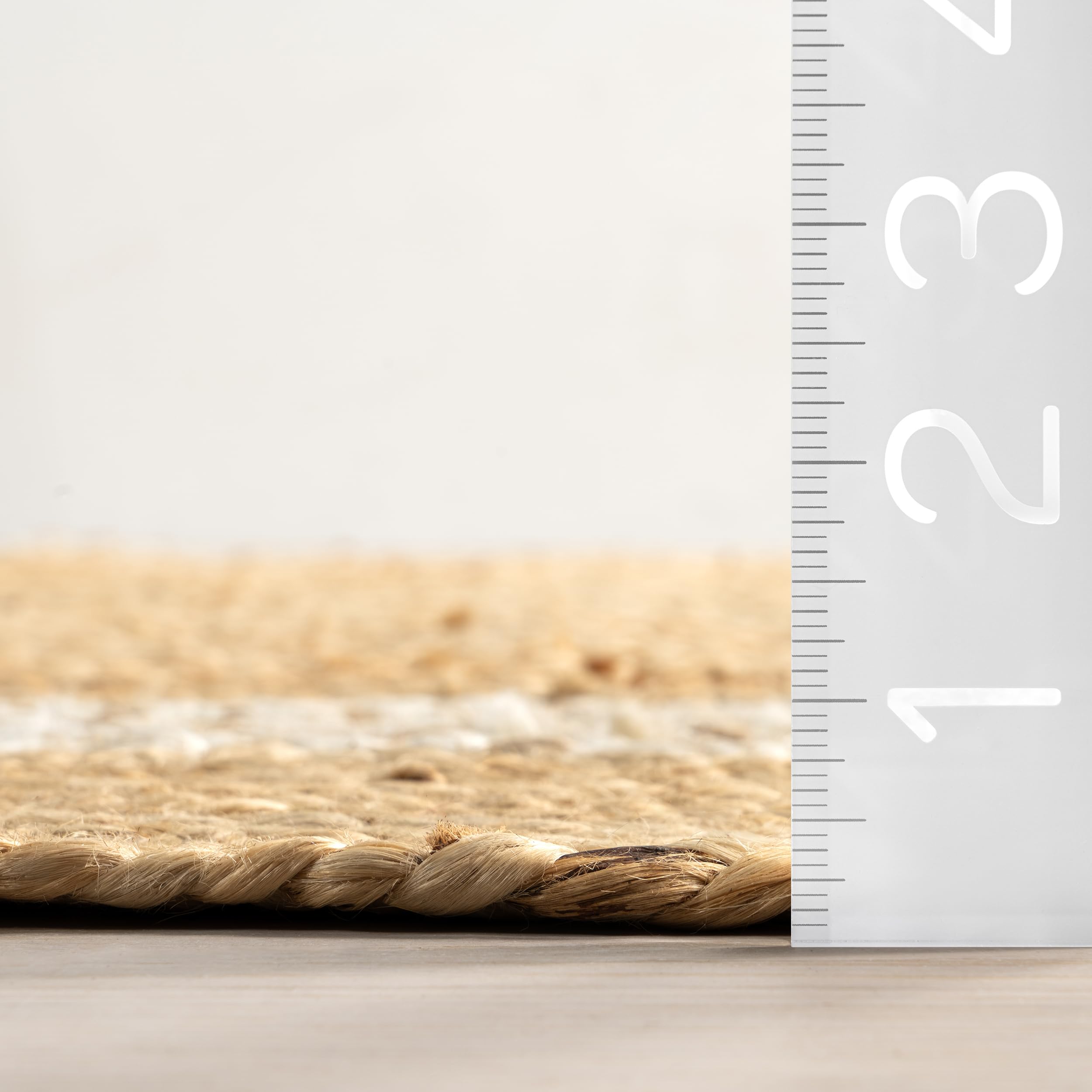 nuLOOM Louisa Jute Bordered Area Rug - 5x8 Farmhouse Natural/Ivory Neutral Dining/Living Room Rug