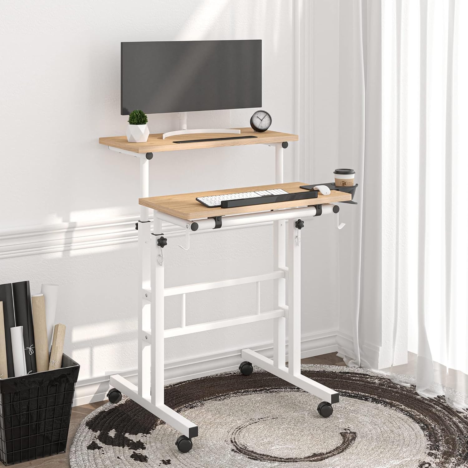 Height Adjustable Electric Standing Desk, 55 inch Computer Table