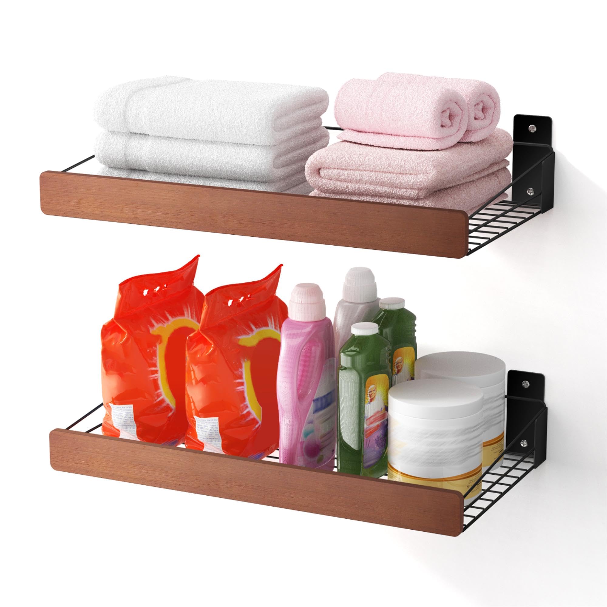 2-Pack Laundry Room Shelves - Wall Mounted Laundry Room Organizaton Over