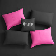 Alexis Reversible Comforter Set, Full Bed in a Bag – Black/Hot Pink