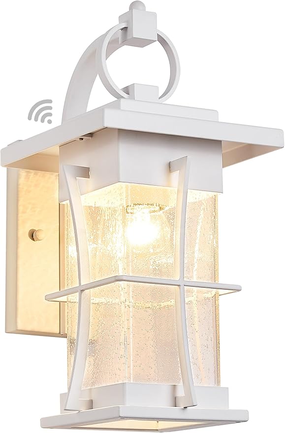 Bronze Outdoor Light Sconces Wall Mount Matte Brown Outdoor Wall Lamp Large Exterior Porch Wall Lantern with Seeded Glass 15" Outside Lights for House, Front Door, Patio, Backyard