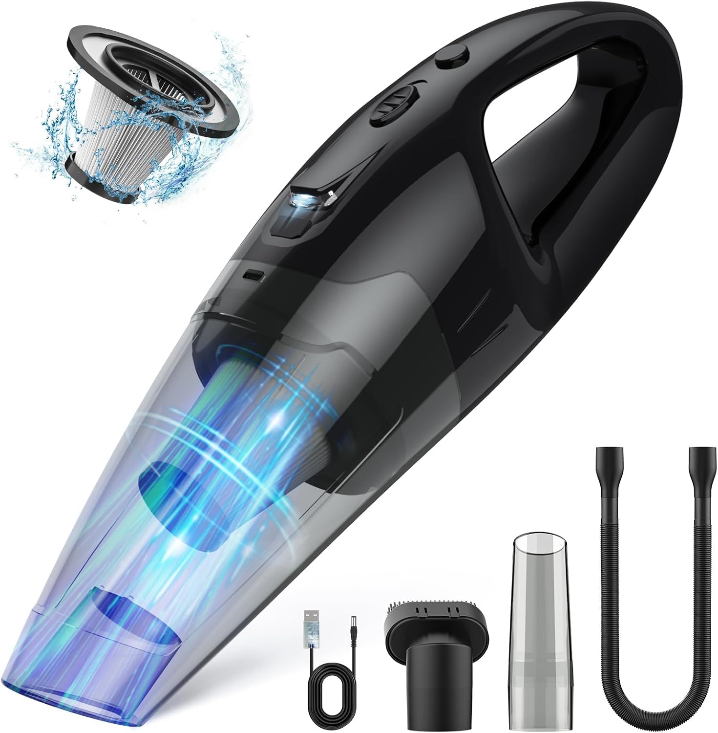 Handheld Vacuum Cordless Rechargeable 3-in-1, USB Charge