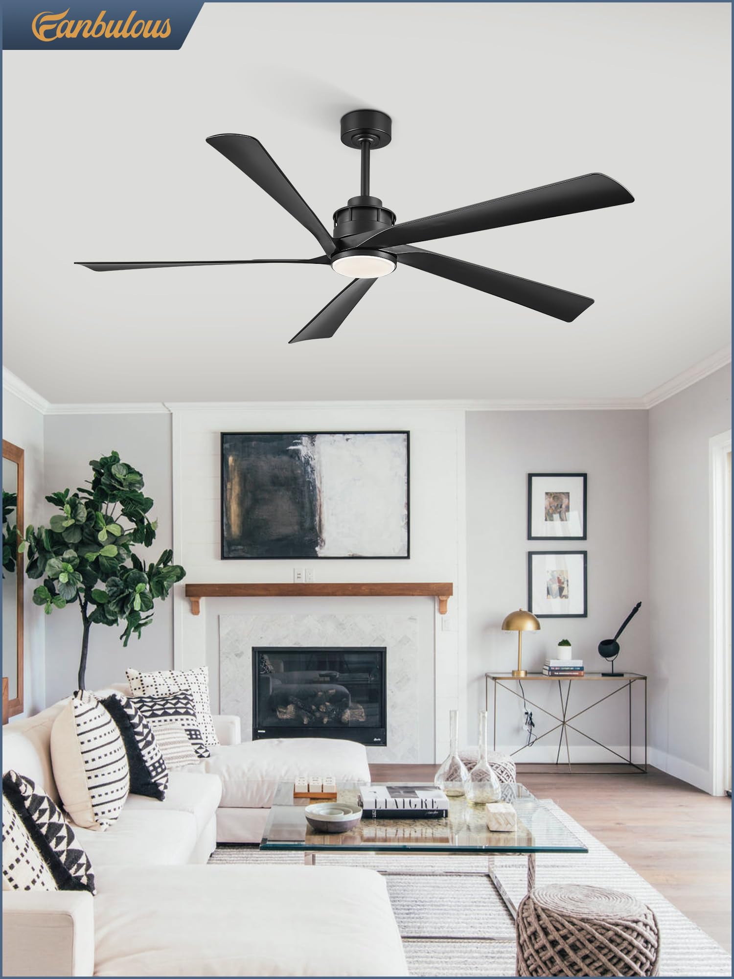 64 Inch Ceiling Fans with Lights and Remote,Smart Ceiling Fan with APP Control