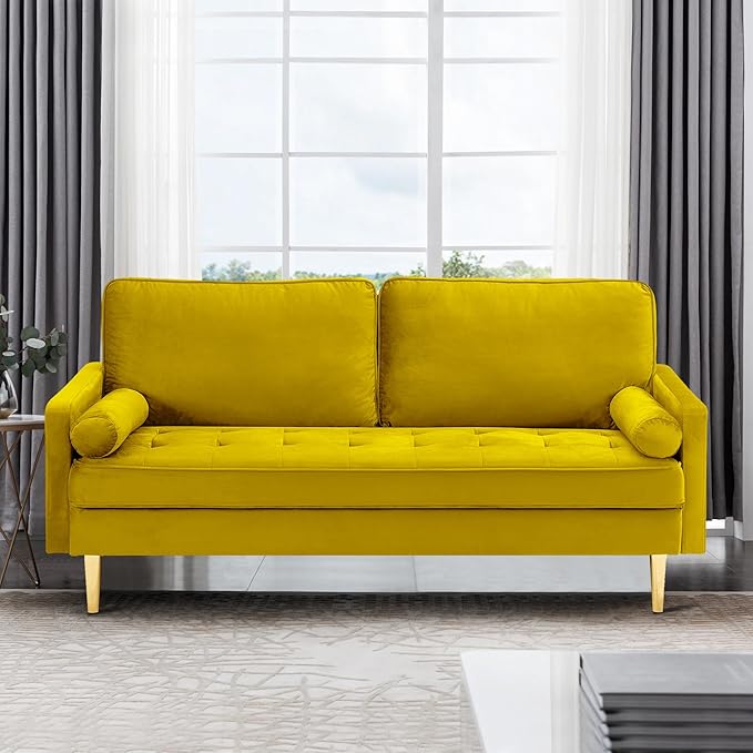 67" Modern Velvet Loveseat Sofa Couch, living room