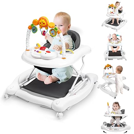 5-in-1 Baby Walker, Baby Walkers for Boys Girls 6-12 Months, Foldable Activity