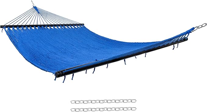 Soft-Spun Polyester Rope Double Hammock for Outside - 600-Pound Weight