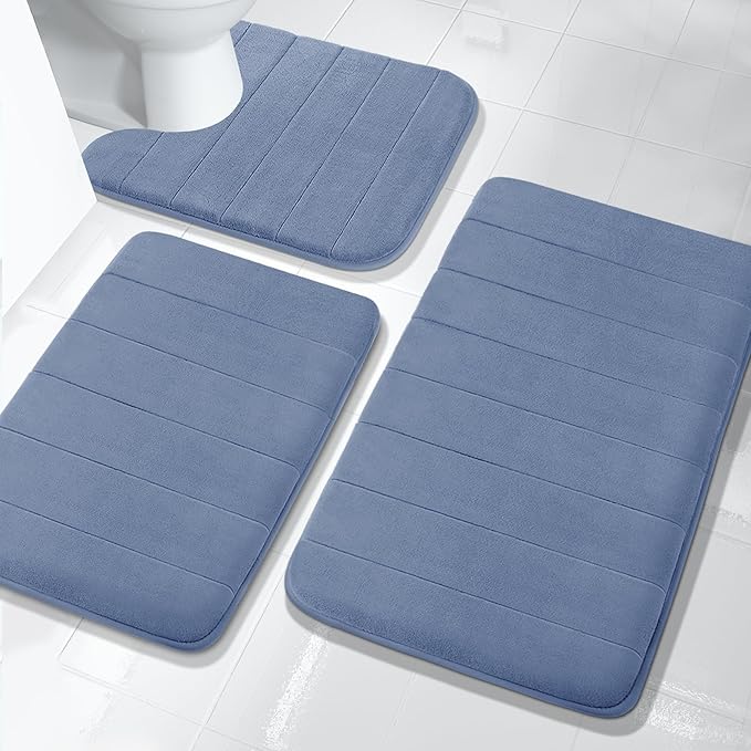 3 Pieces Memory Foam Bath Mat Sets