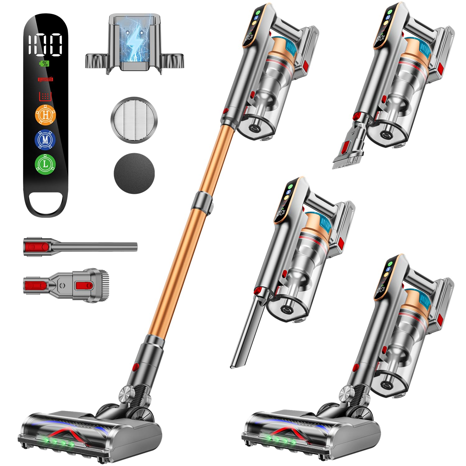 Cordless Vacuum Cleaner, 580W/48KPA/65Mins Vacuum Cleaners for Home