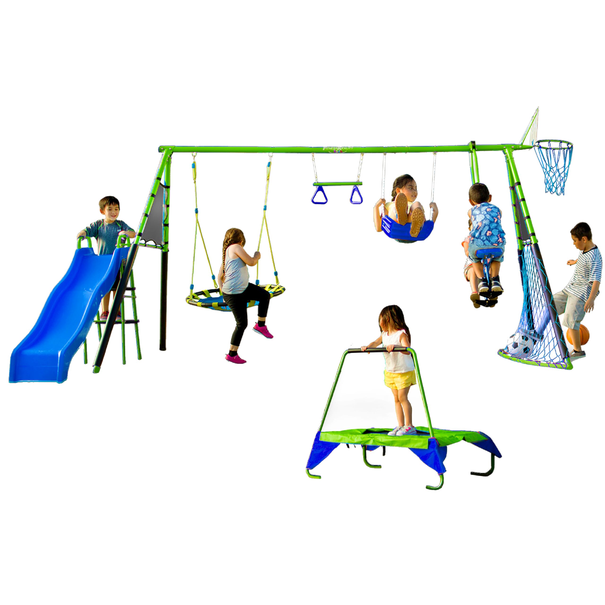 Sports Outdoor 8 Station Playground Set, Includes Swing Set