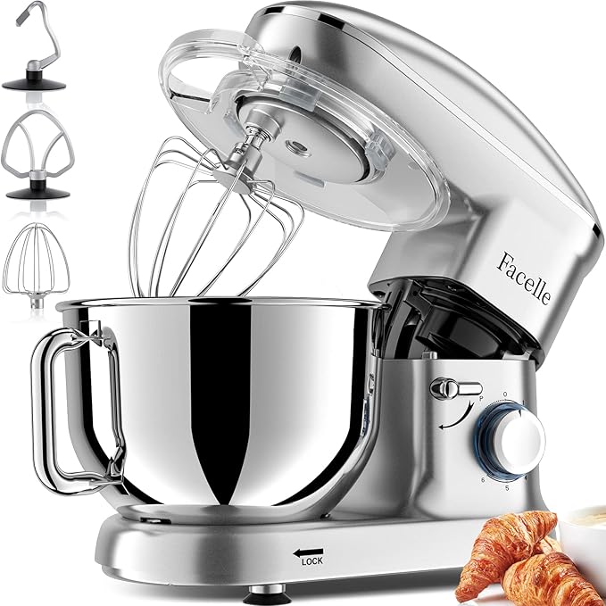 Stand Mixer, Electric Kitchen Mixer, 660W 6 Speed Tilt-Head stand mixer