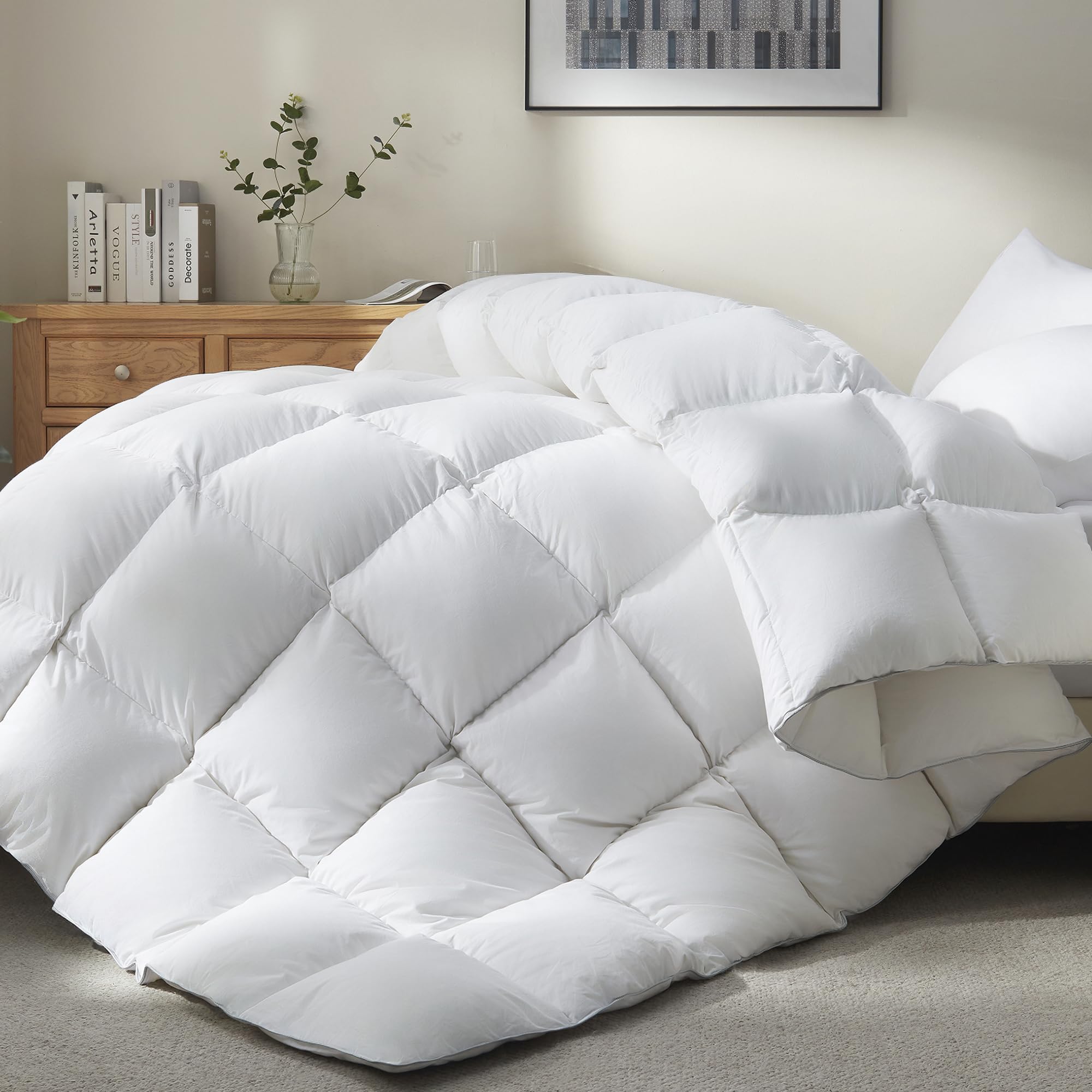 Goose Feather Down Fiber Comforter Queen Size