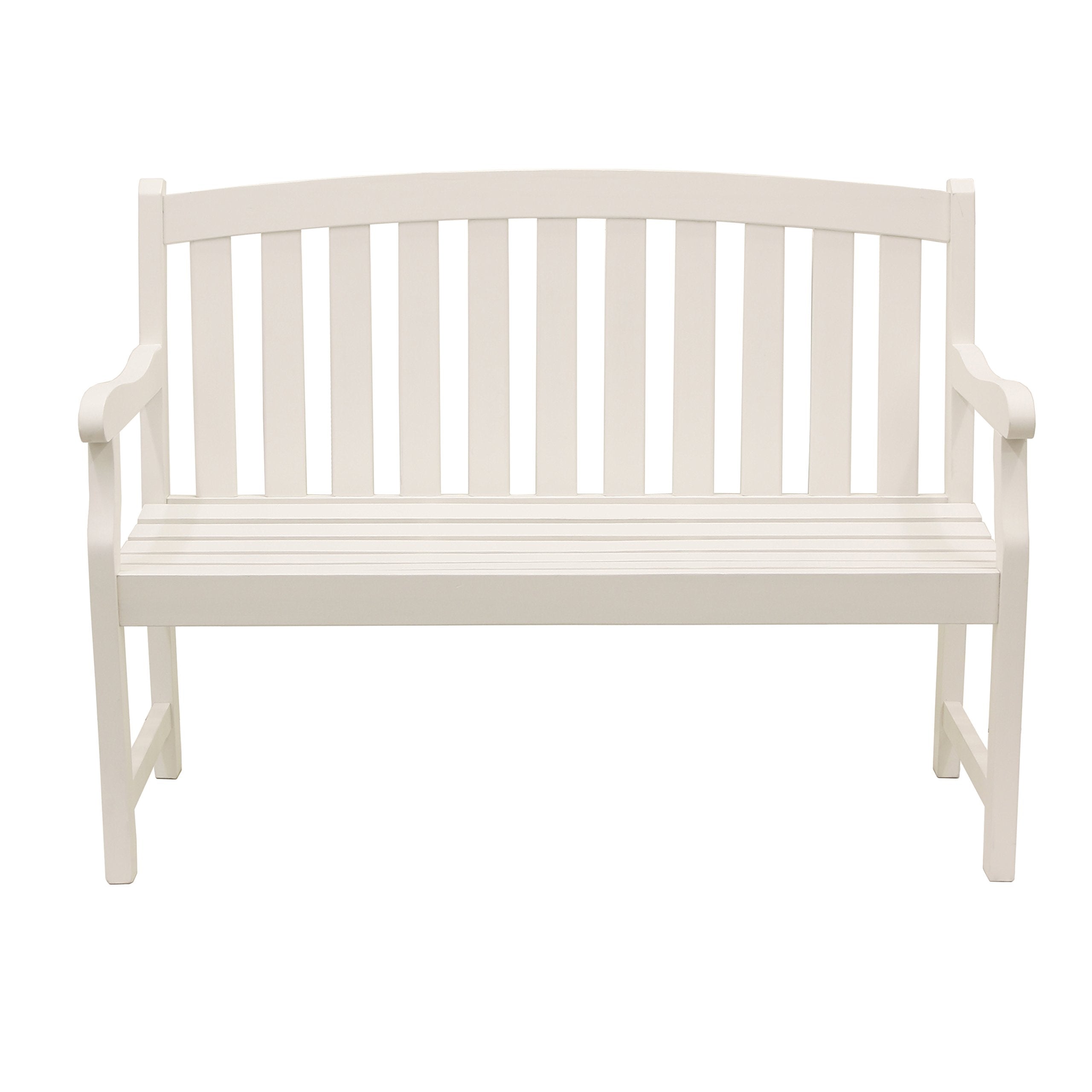 Marley 2-Seat Outdoor Bench, White