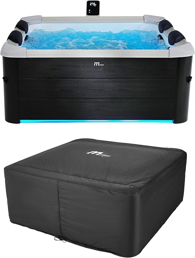 4-6 Person Square Outdoor Inflatable Hot Tub Spa - with Standard Cover