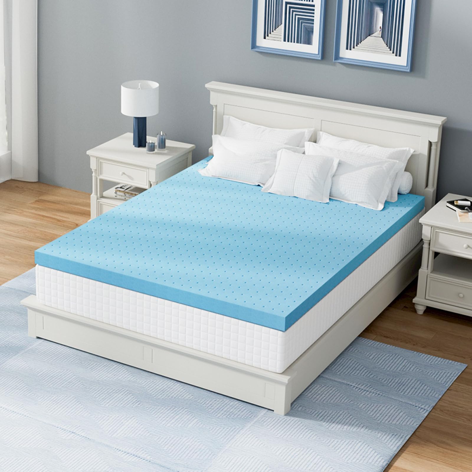 Firm Mattress Topper Full Size, 3 Inch Gel Infusion Foam Bed Topper for Full Size Bed, Mattress Pad for Body Support & Pressure Relief, Ventilated Design, CertiPUR-US Certified