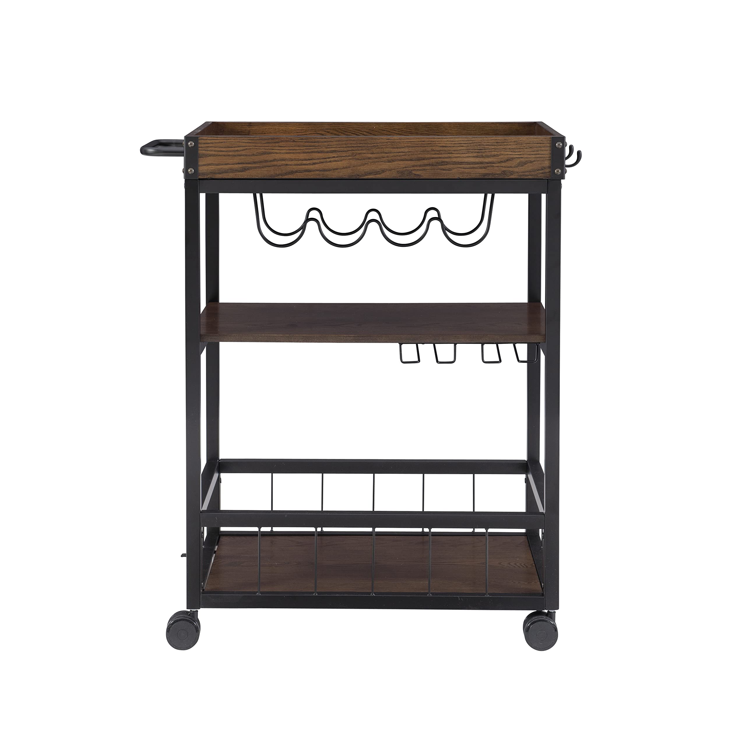 Austin Kitchen Cart, 30.5"W x 18.13"D x 36.25"H, Black