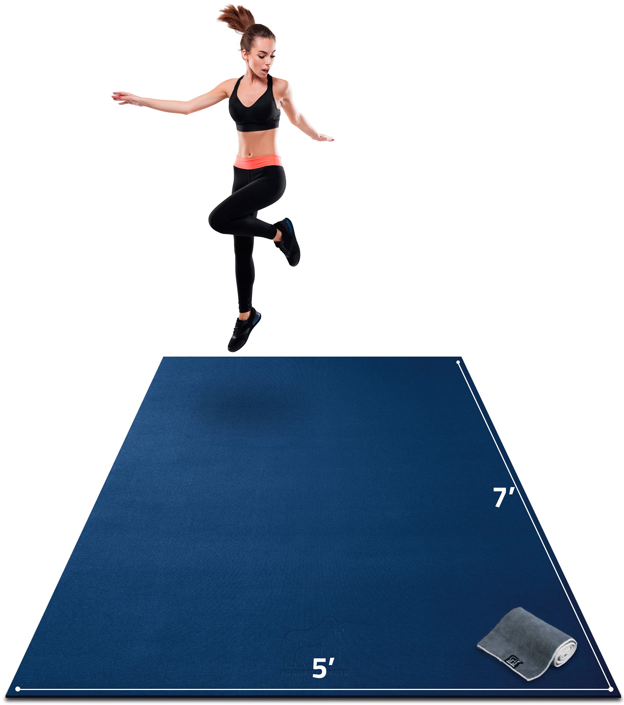 Premium Large Exercise Mat – 7' x 5' x 1/4" Ultra Durable, Non-Slip, Workout Mat