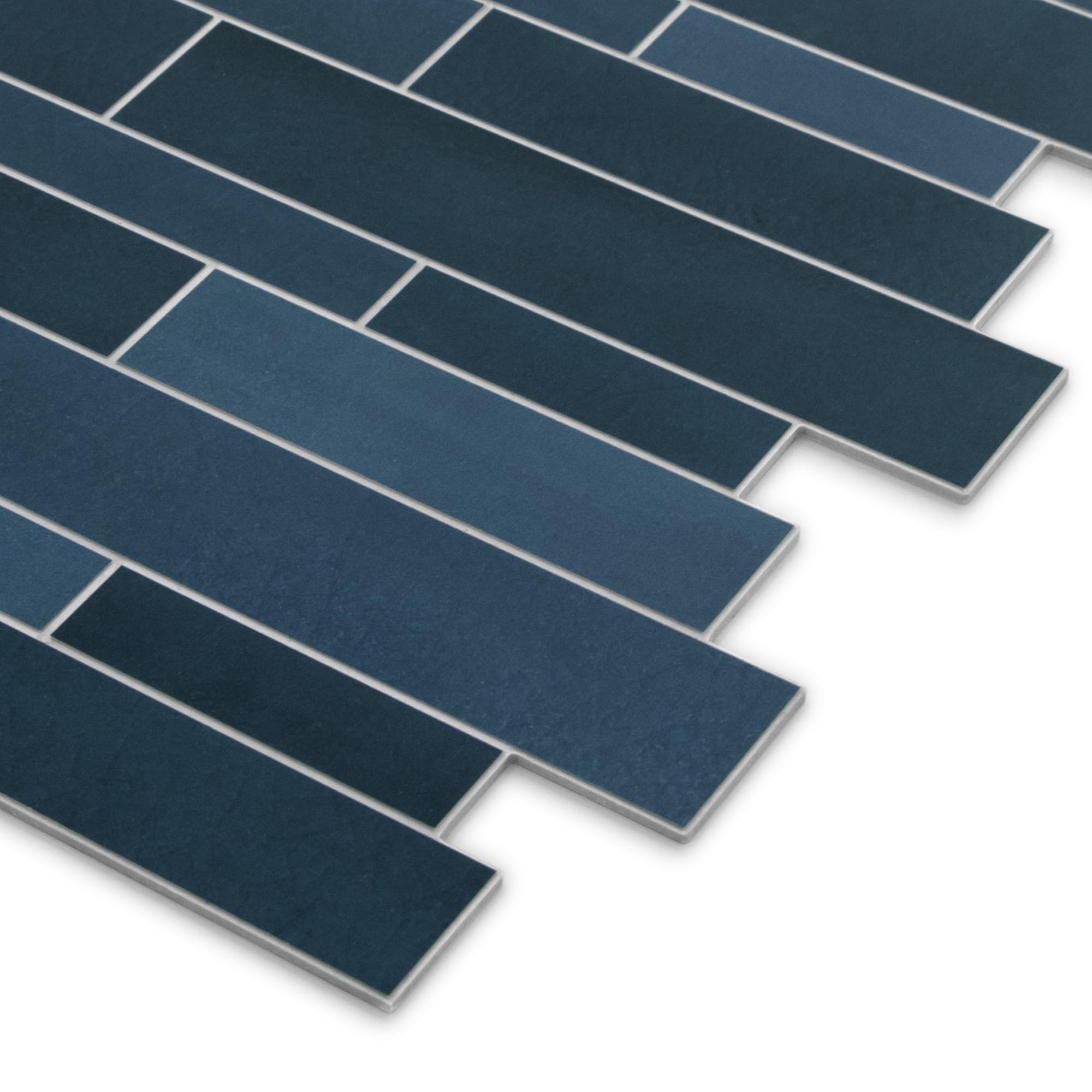 10-Sheet Peel and Stick Backsplash, 11.1"x 11.3" Blue Mixed Stone Composite