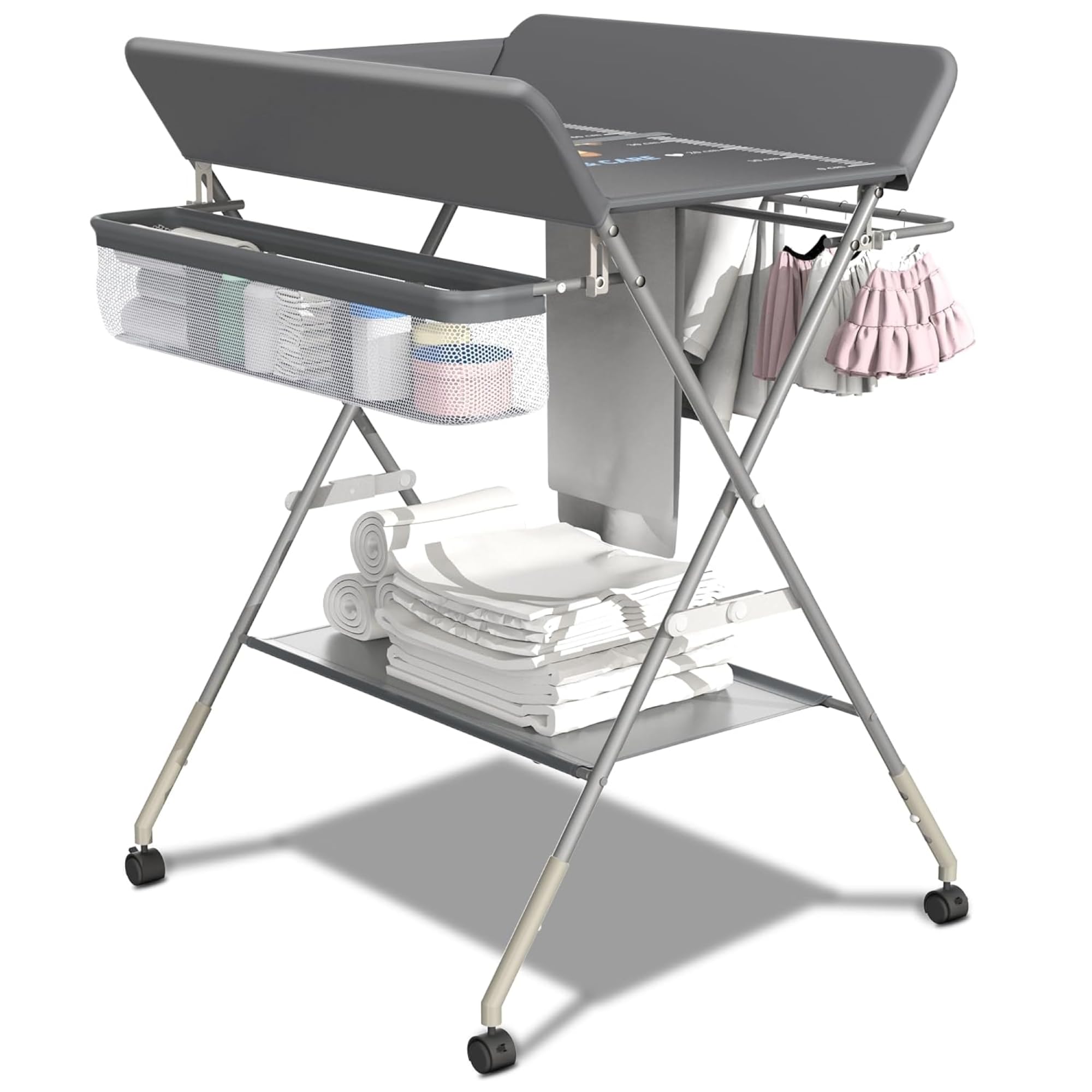 Portable Changing Table for Baby, Foldable Baby Changing Table with Storage