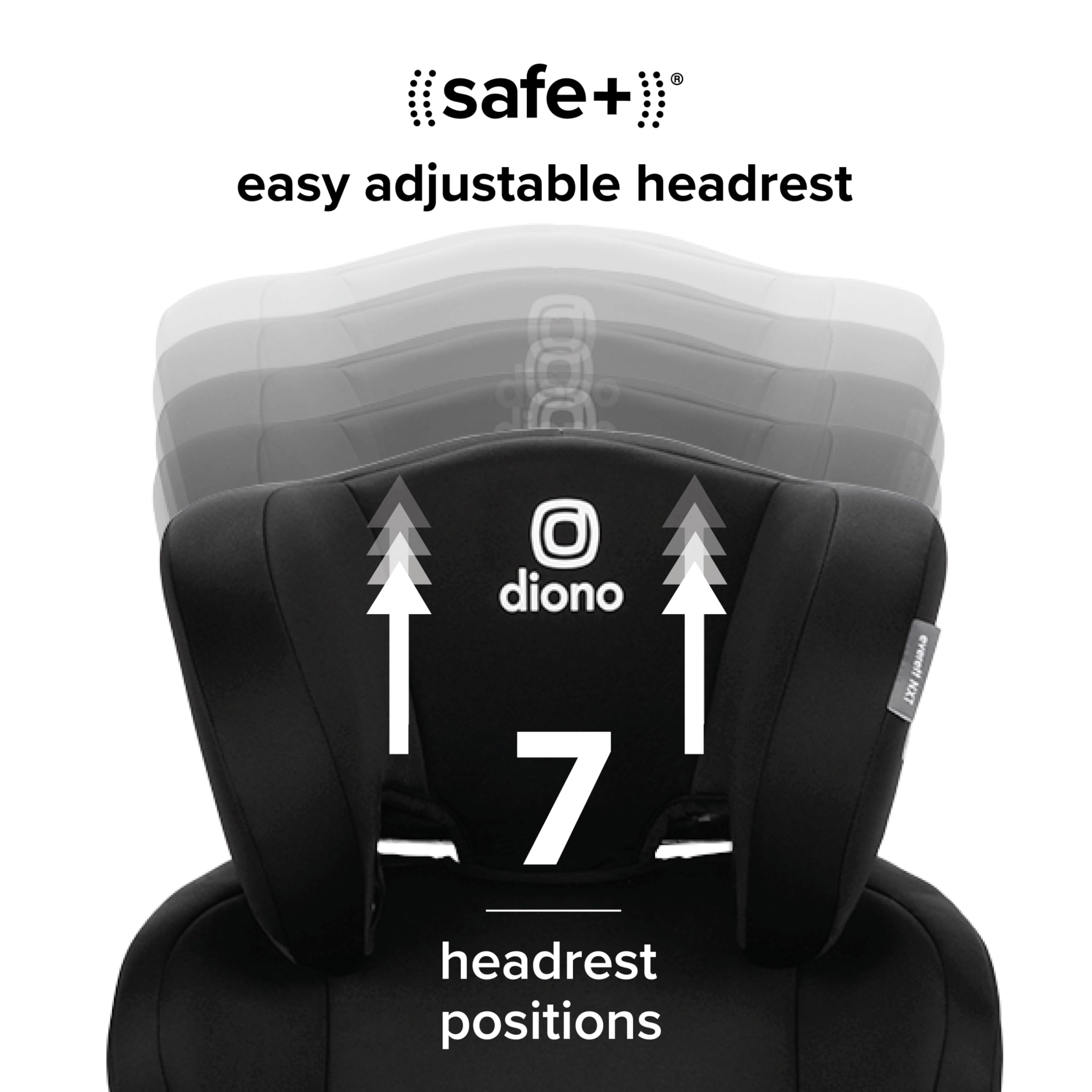 Diono Everett NXT High Back Booster Car Seat with Rigid Latch, Lightweight Slim Fit Design, 8 Years 1 Booster Seat, Black