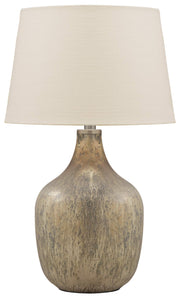 Ashley Mari Contemporary 27.75" Mercury Glass Table Lamp, Gray & Gold