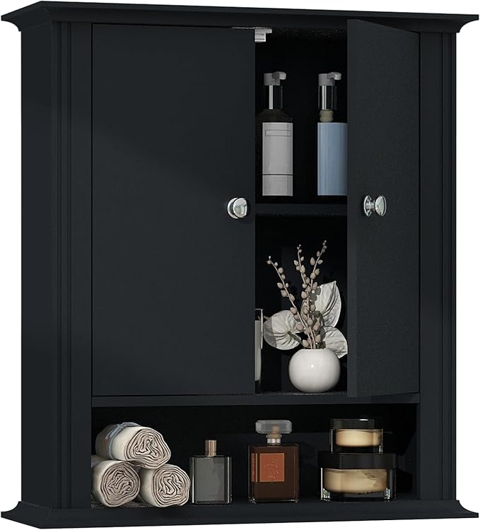Wall Mounted Bathroom, Medicine Cabinet with 2 Doors