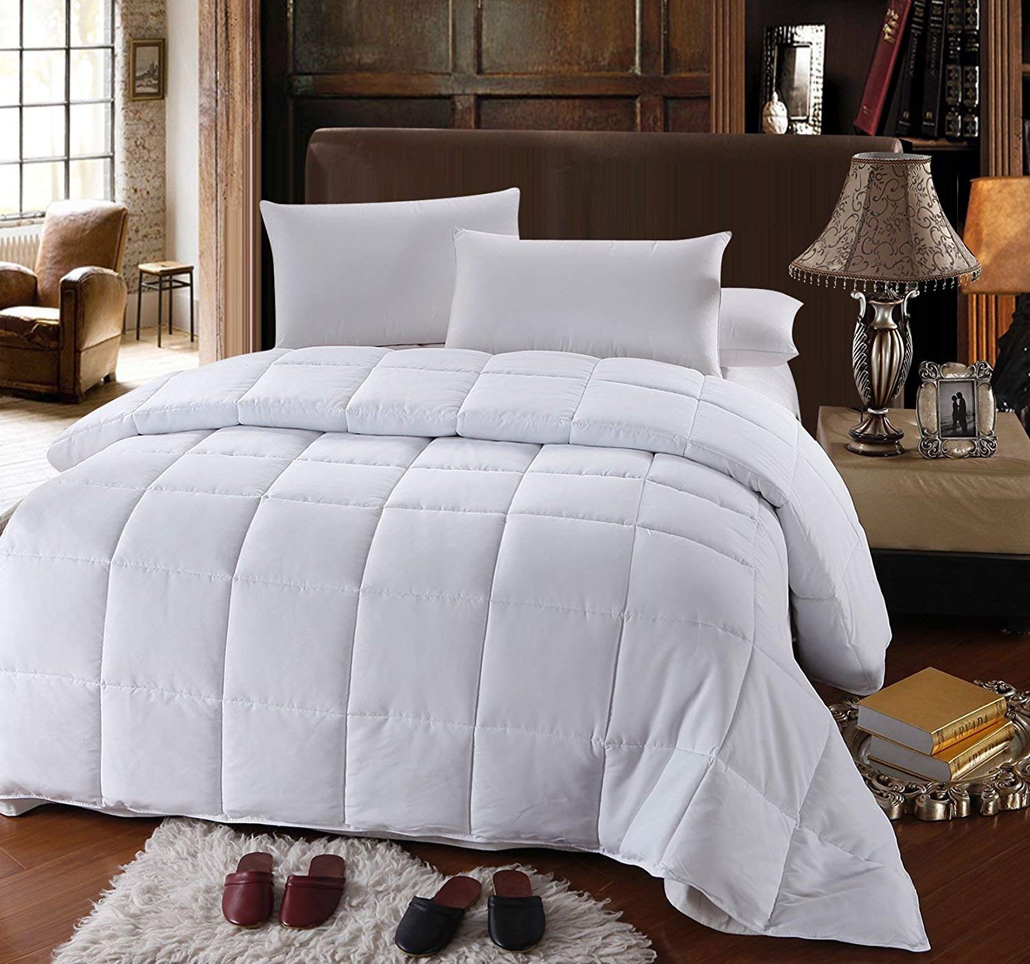 White Down Alternative Queen Comforter with Corner Tabs