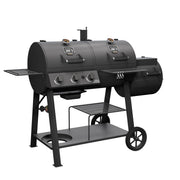 Canyon™ Deluxe Charcoal and Propane Gas Combination Smoker and Grill, Black Steel