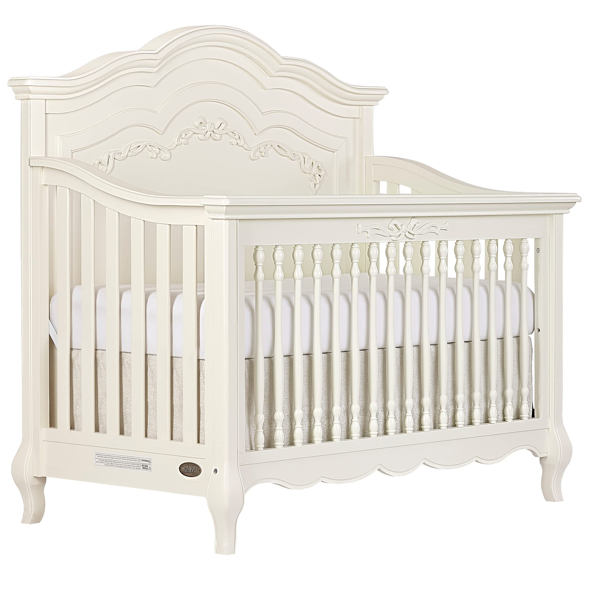 Aurora 5-in-1 Convertible Crib in Ivory Lace, Greenguard Gold Certified