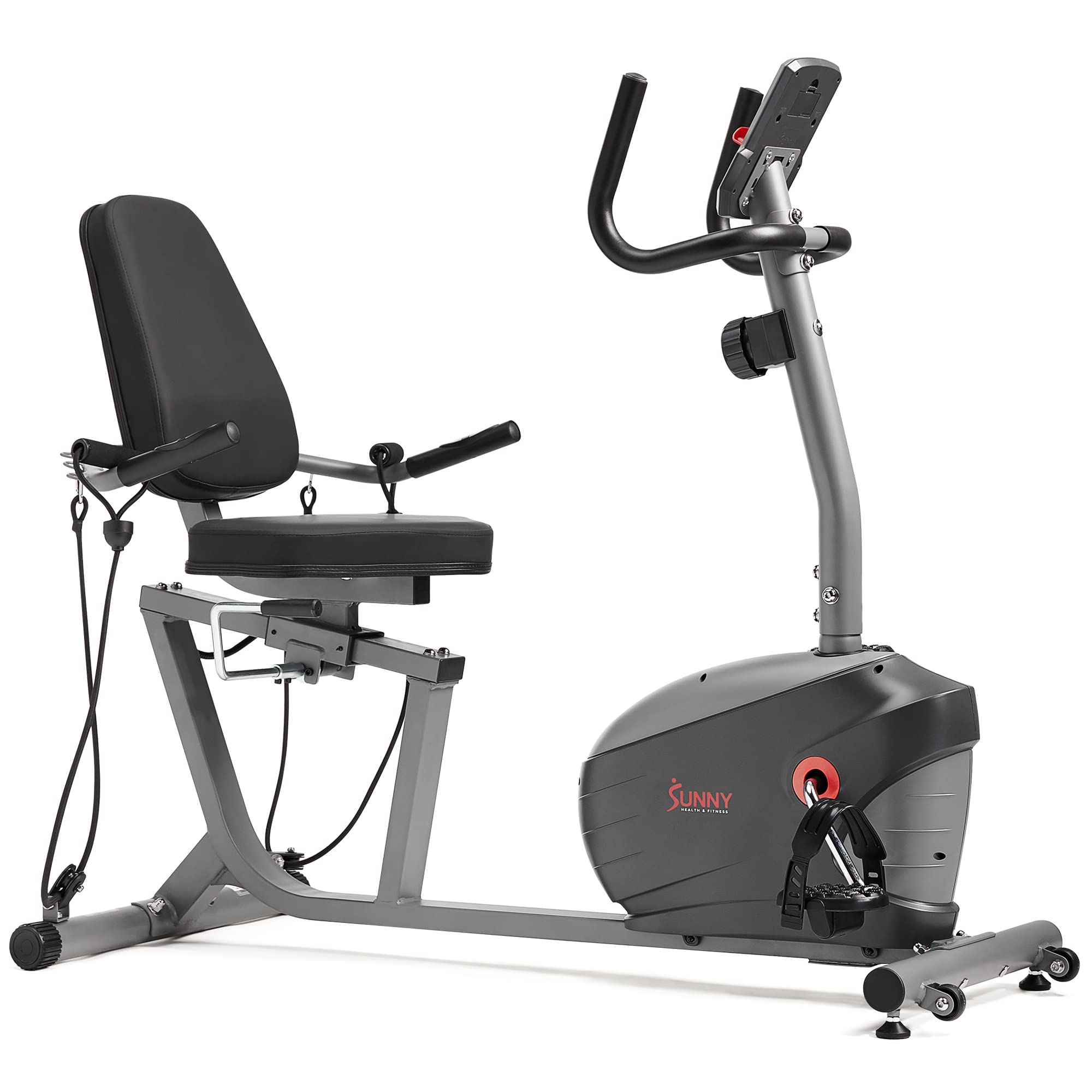 Fitness Smart Magnetic Recumbent Exercise Bike Trainer w/Arm Exerciser