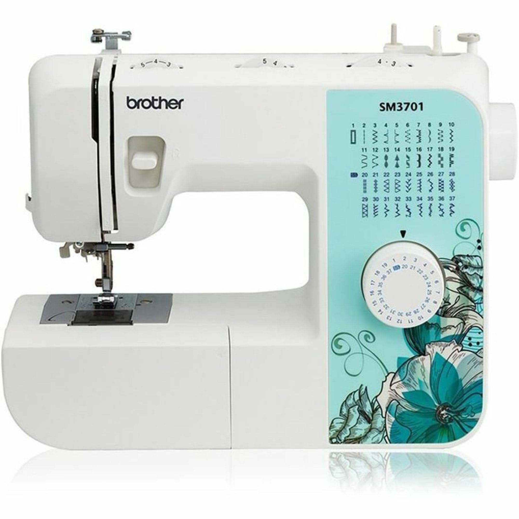 SM3701 Sewing Machine, 12" x 5.8" x 15.3", White