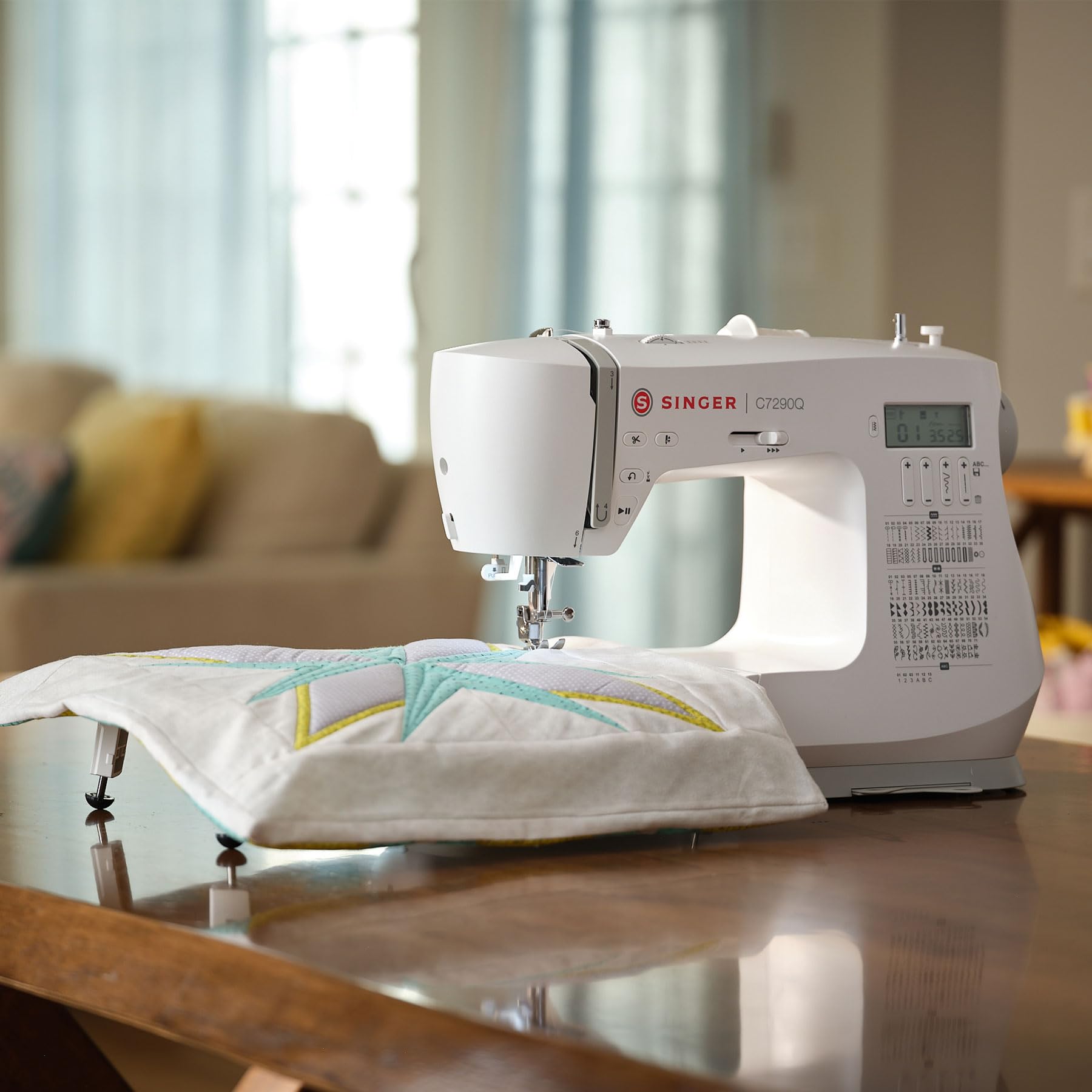 C7290Q Computerized Sewing & Quilting Machine with Extension Table, 12 Presser Feet